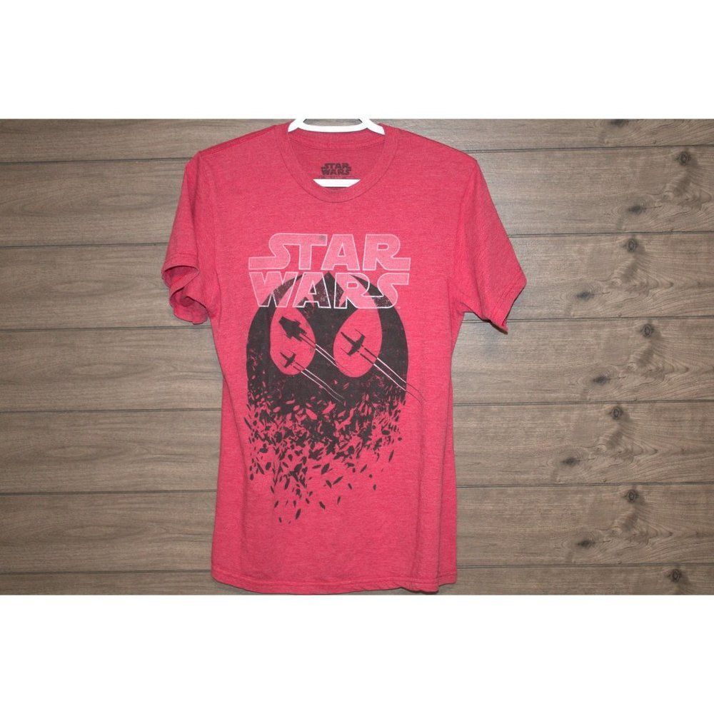 Men's Red Star Wars Tee with X-wings size Small